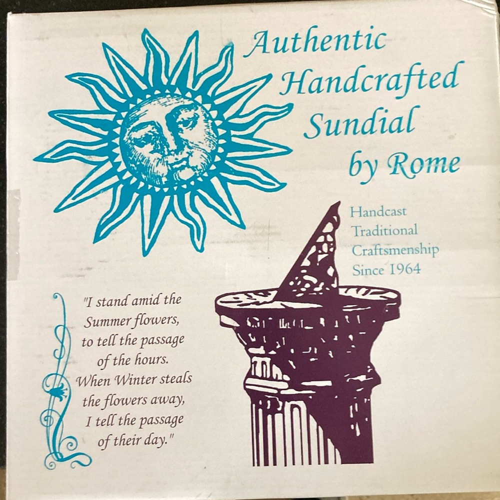 Authentic handcrafted, sundial by Rome